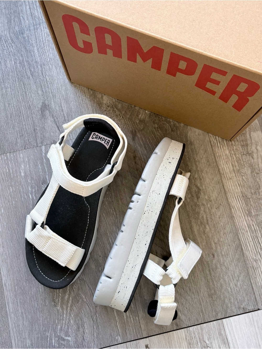 NIB CAMPER Oruga Up White Sandal White Women’s 7.5